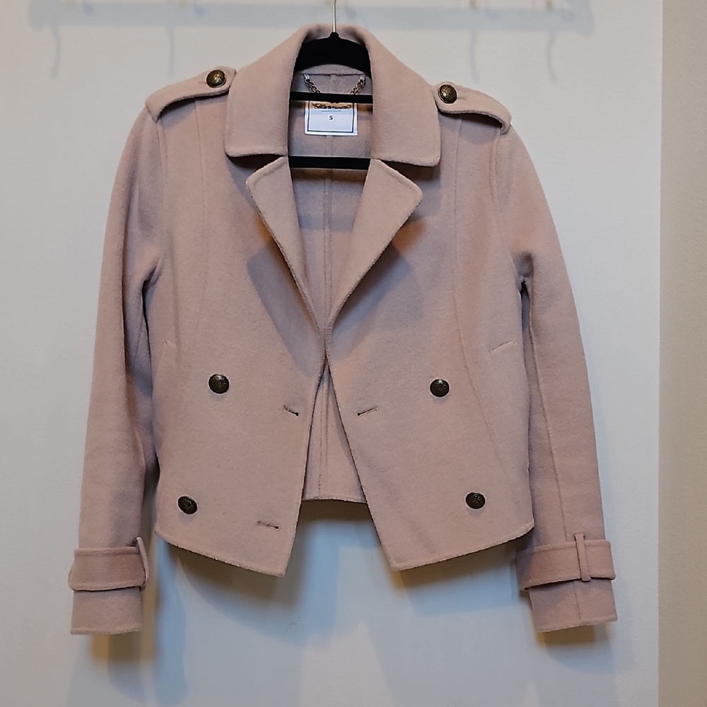 Chic Double-Breasted Pink Jacket